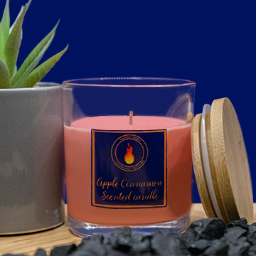 Handmade Apple Cinnamon Soy Candle in glass jar